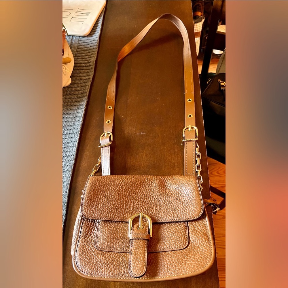 MICHAEL KORS Tan Leather Crossbody Bag